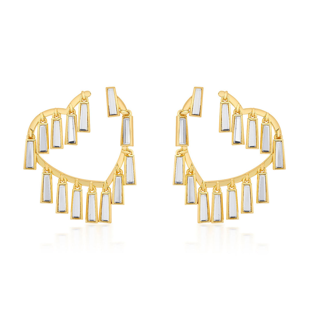 Desire Drop Mirror Heart Hoops