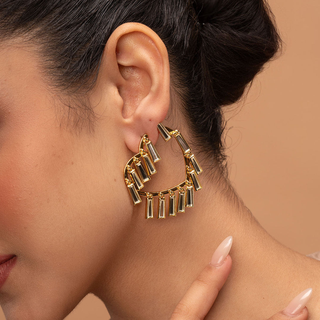 Desire Drop Mirror Heart Hoops