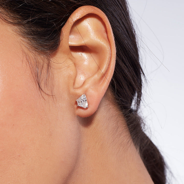 Provence 925 Silver Emerald Doublet Heart Earrings - Isharya | Modern Indian Jewelry