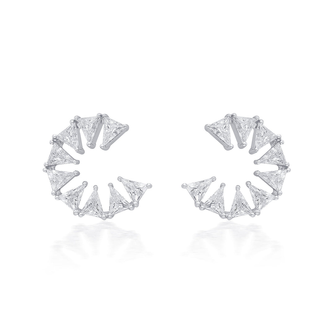 Louvre 925 Silver Orange Peel Earrings - Isharya | Modern Indian Jewelry