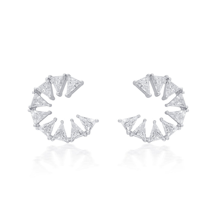 Louvre 925 Silver Orange Peel Earrings - Isharya | Modern Indian Jewelry