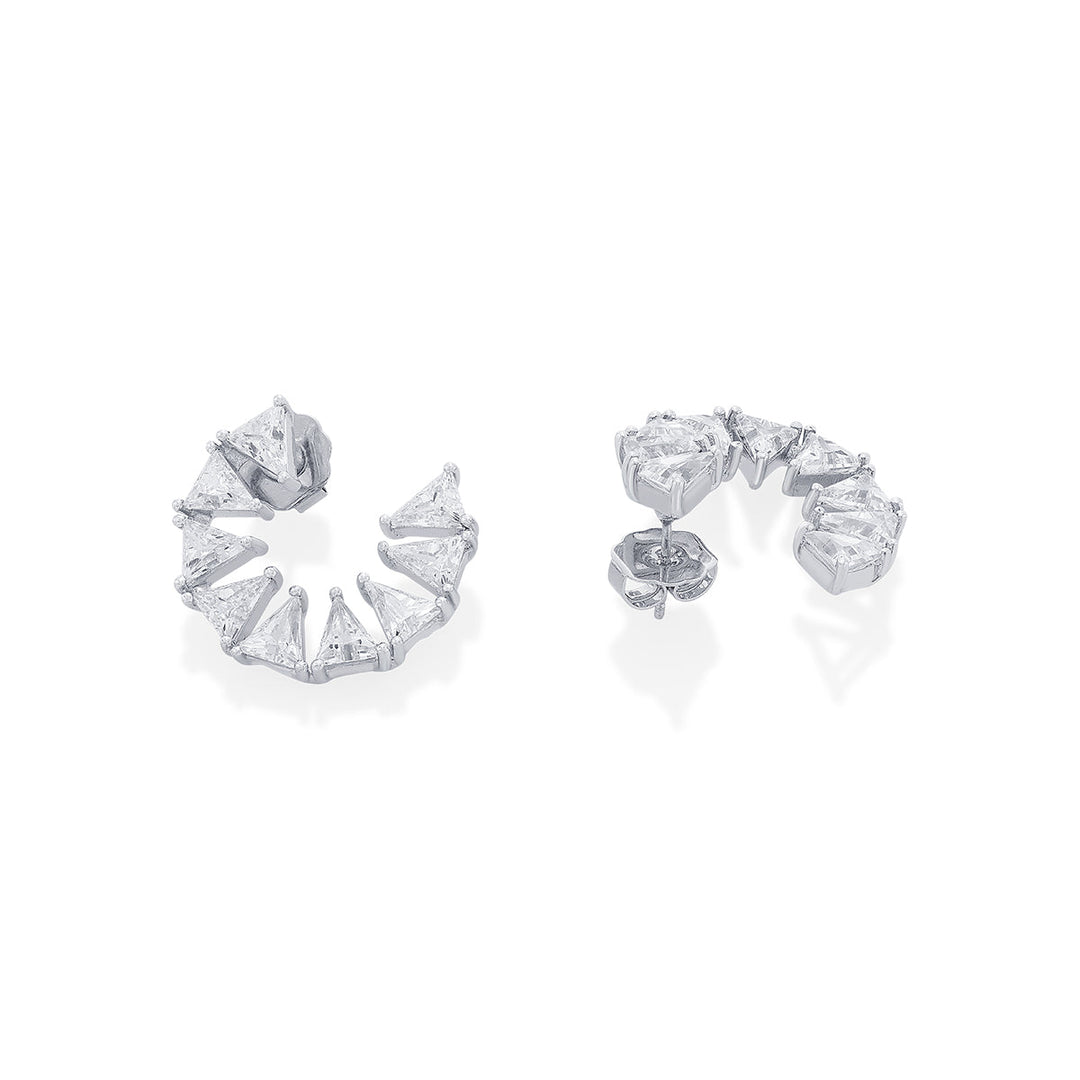 Louvre 925 Silver Orange Peel Earrings - Isharya | Modern Indian Jewelry