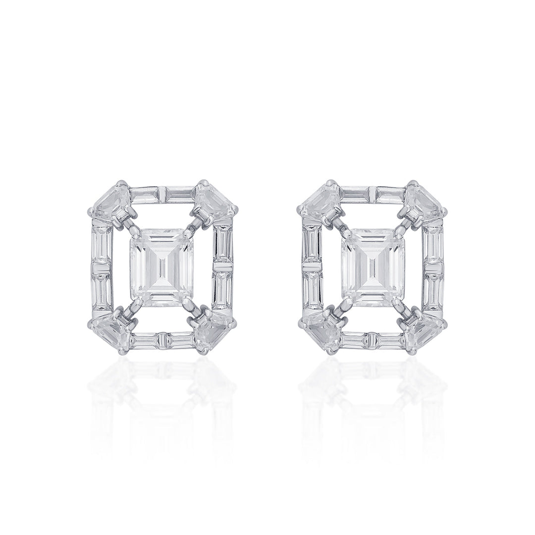 Louvre 925 Silver Octa Earrings - Isharya | Modern Indian Jewelry