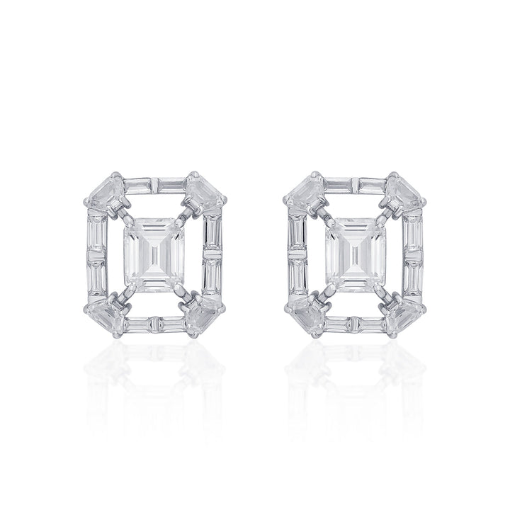 Louvre 925 Silver Octa Earrings - Isharya | Modern Indian Jewelry