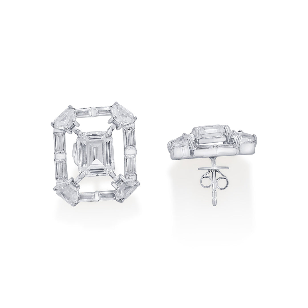 Louvre 925 Silver Octa Earrings - Isharya | Modern Indian Jewelry