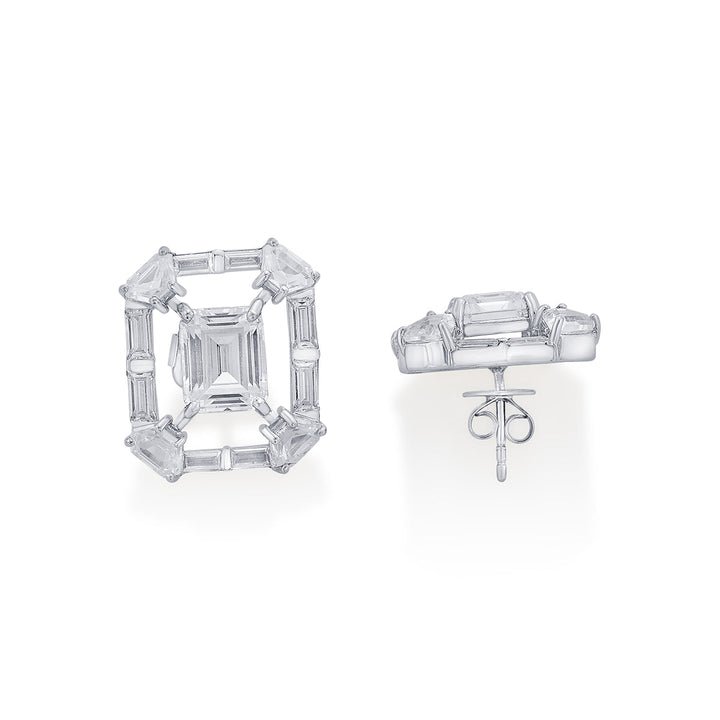 Louvre 925 Silver Octa Earrings - Isharya | Modern Indian Jewelry