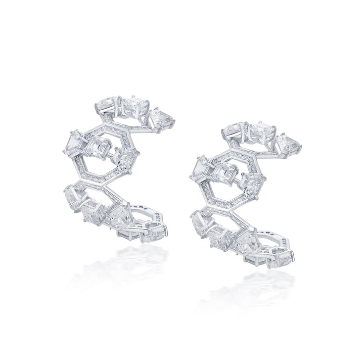 Louvre 925 Silver Statement Hoop Earrings - Isharya | Modern Indian Jewelry