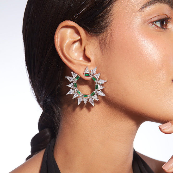 Provence 925 Silver Spike Earrings - Isharya | Modern Indian Jewelry