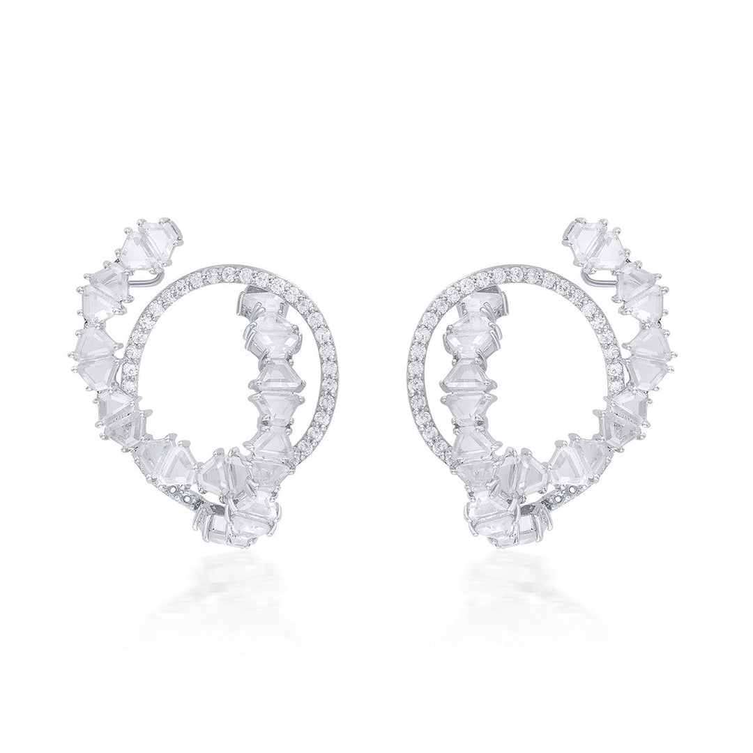 Kyoto 925 Silver Circle Earrings - Isharya | Modern Indian Jewelry