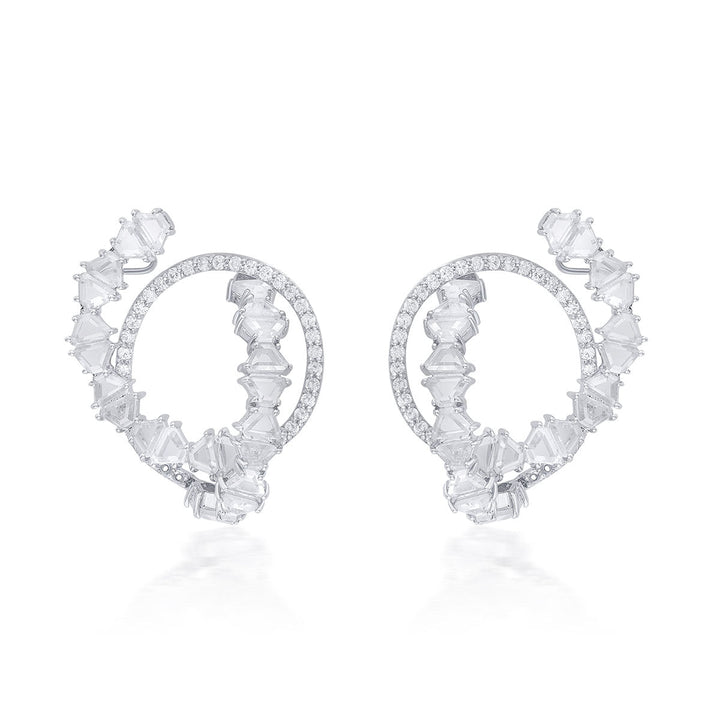 Kyoto 925 Silver Circle Earrings - Isharya | Modern Indian Jewelry