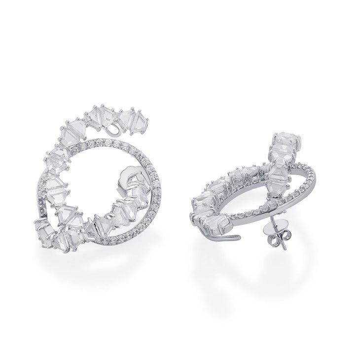 Kyoto 925 Silver Circle Earrings - Isharya | Modern Indian Jewelry