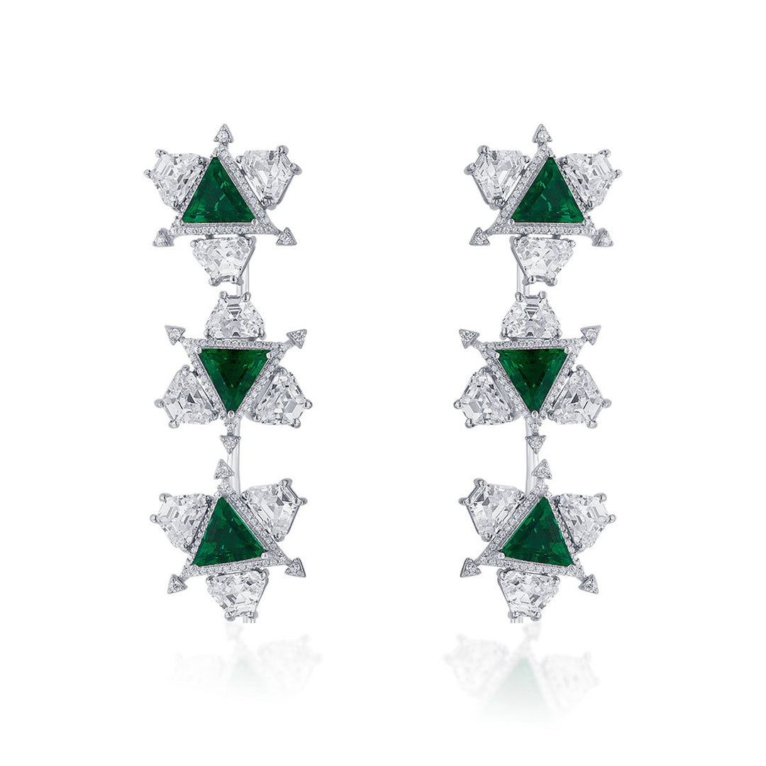 Atlantis 925 Silver Drop Earrings - Isharya | Modern Indian Jewelry