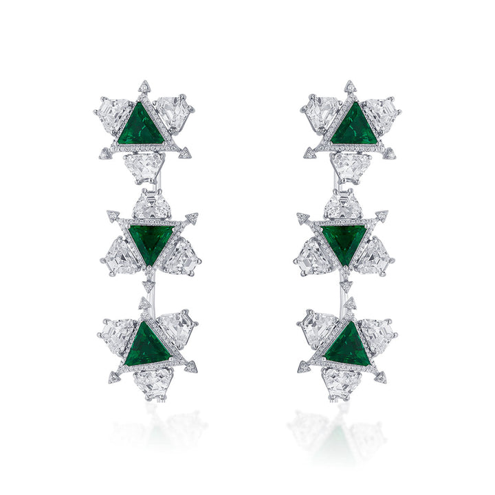 Atlantis 925 Silver Drop Earrings - Isharya | Modern Indian Jewelry