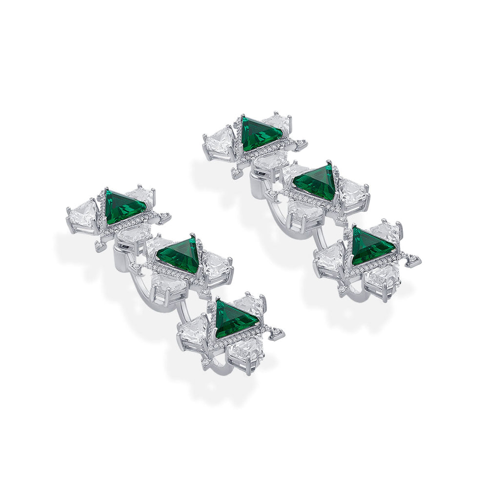 Atlantis 925 Silver Drop Earrings - Isharya | Modern Indian Jewelry