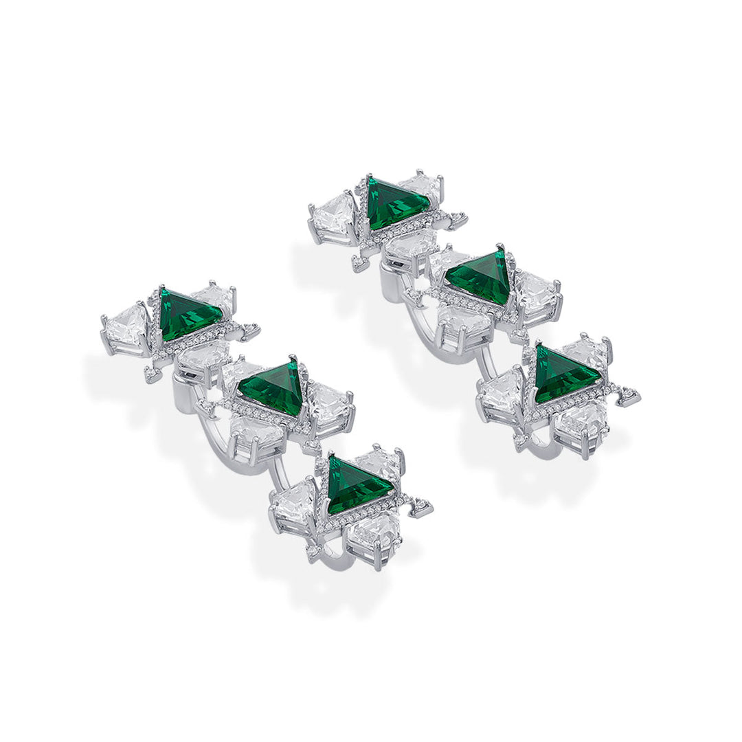 Atlantis 925 Silver Drop Earrings - Isharya | Modern Indian Jewelry