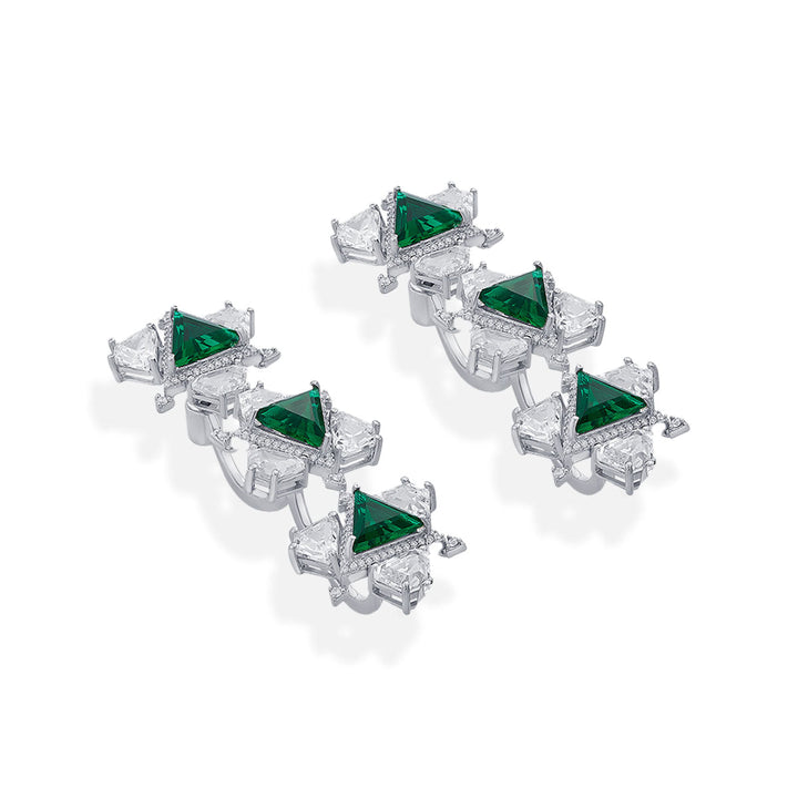 Atlantis 925 Silver Drop Earrings - Isharya | Modern Indian Jewelry