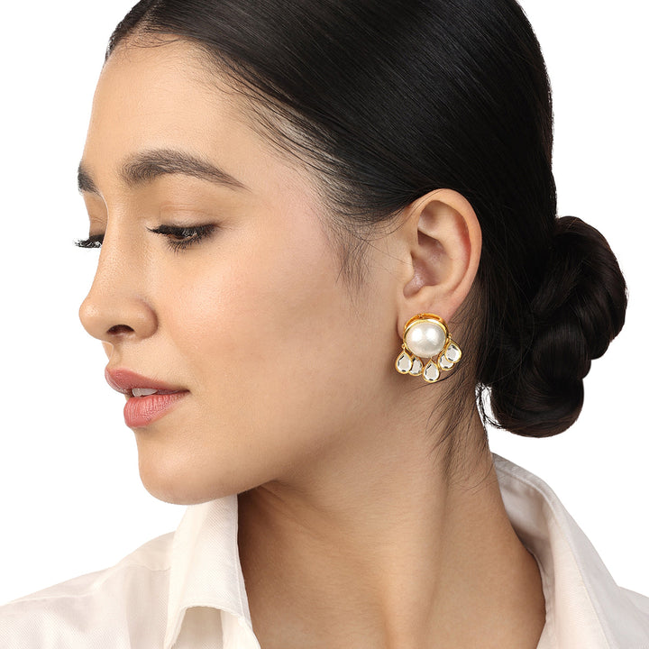 Pearl Chandbali Earrings
