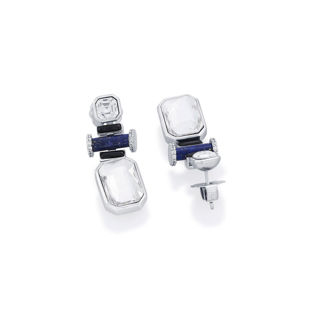 Digital Blue Crystal Earrings