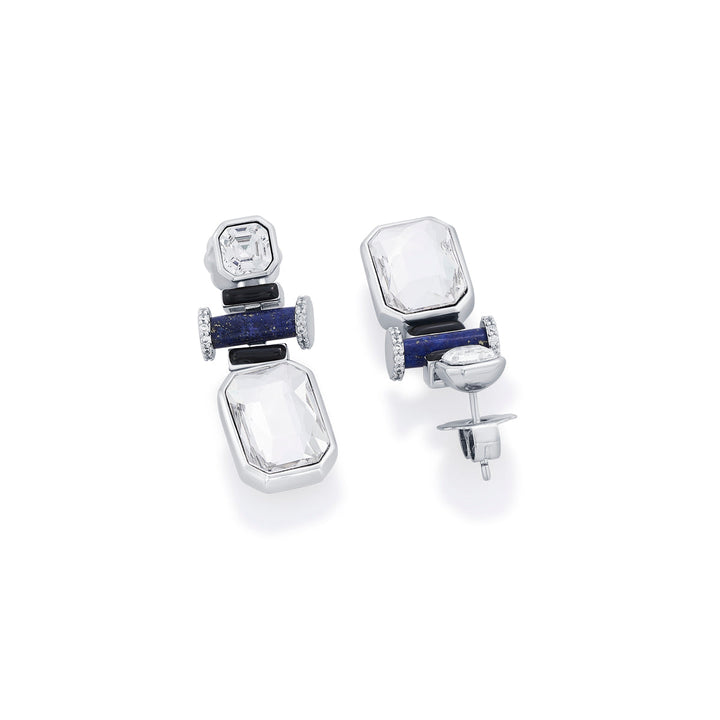 Digital Blue Crystal Earrings