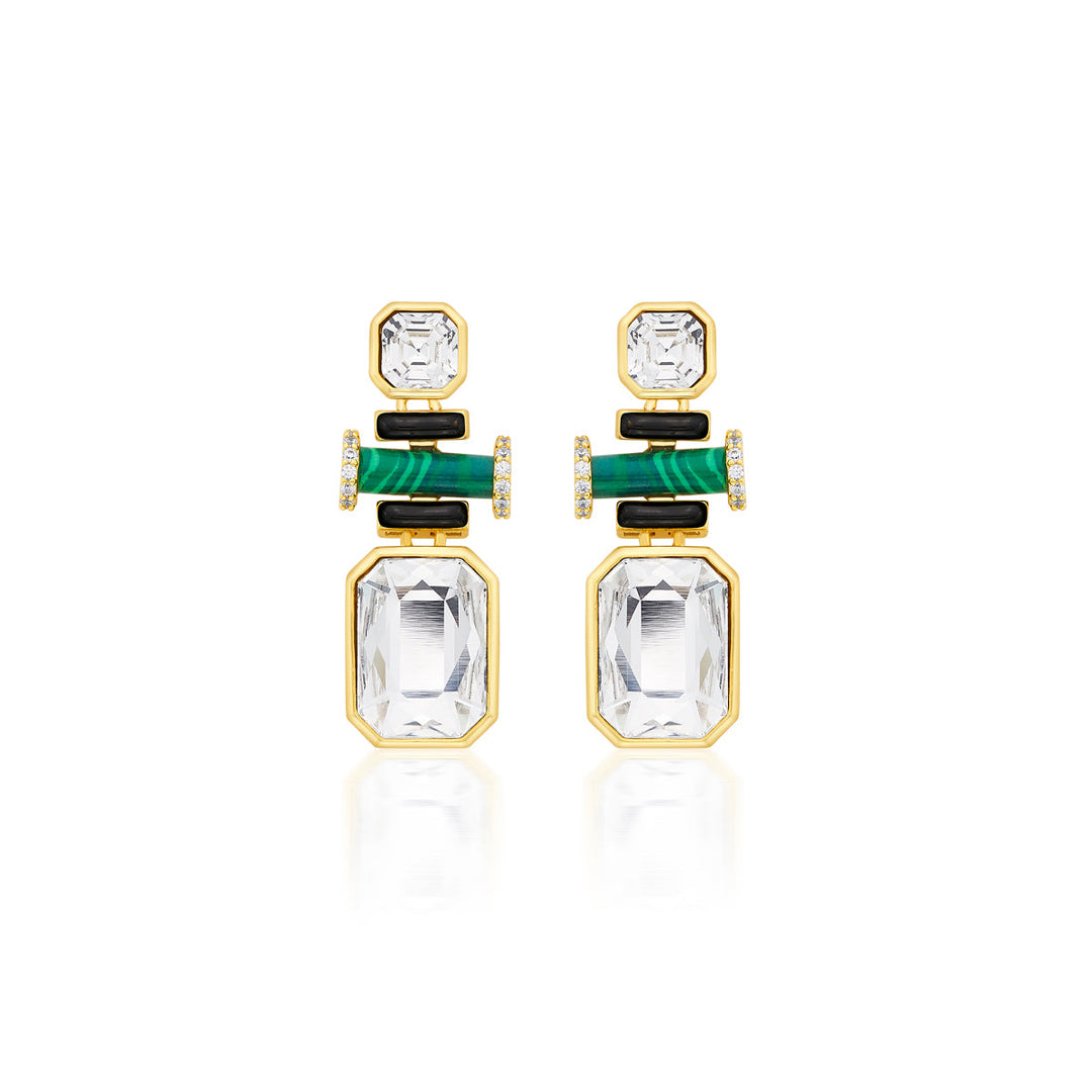 Jungle Green Crystal Earrings