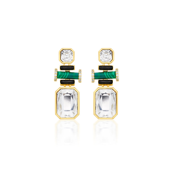 Jungle Green Crystal Earrings
