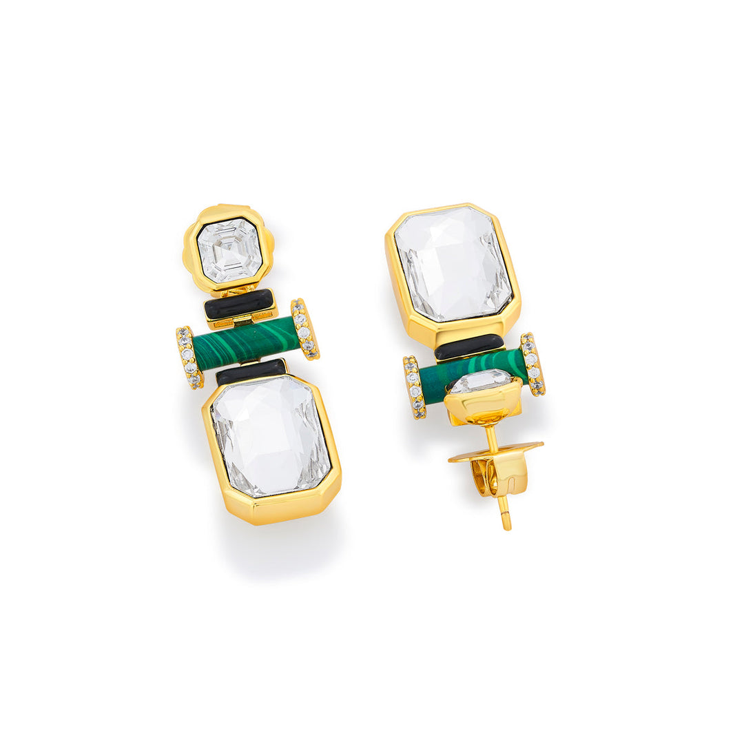 Jungle Green Crystal Earrings