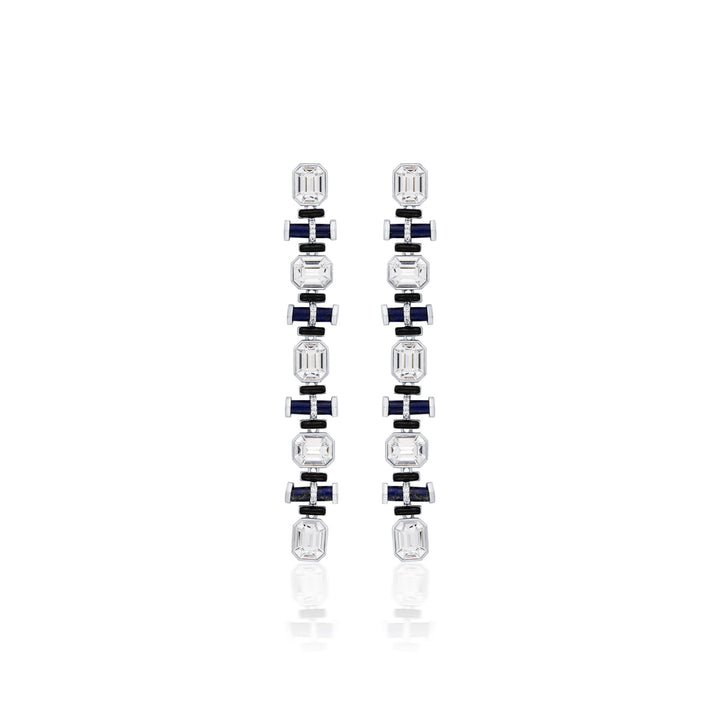 Digital Blue Crystal Earrings