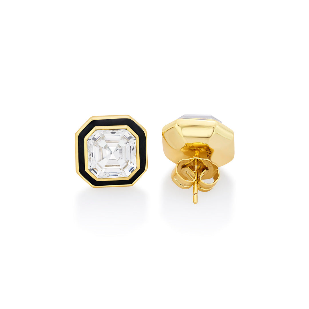 Moss Gold Octa Crystal Studs