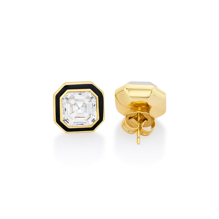 Moss Gold Octa Crystal Studs