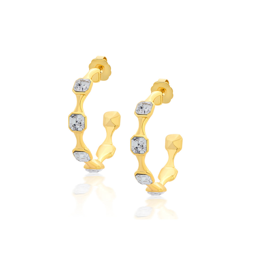 Gold Moss Contrast Hoop Earrings