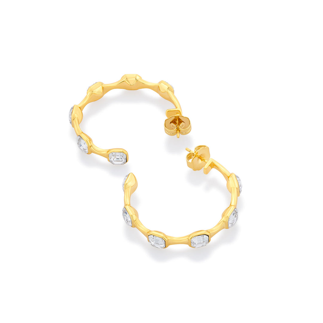 Gold Moss Contrast Hoop Earrings