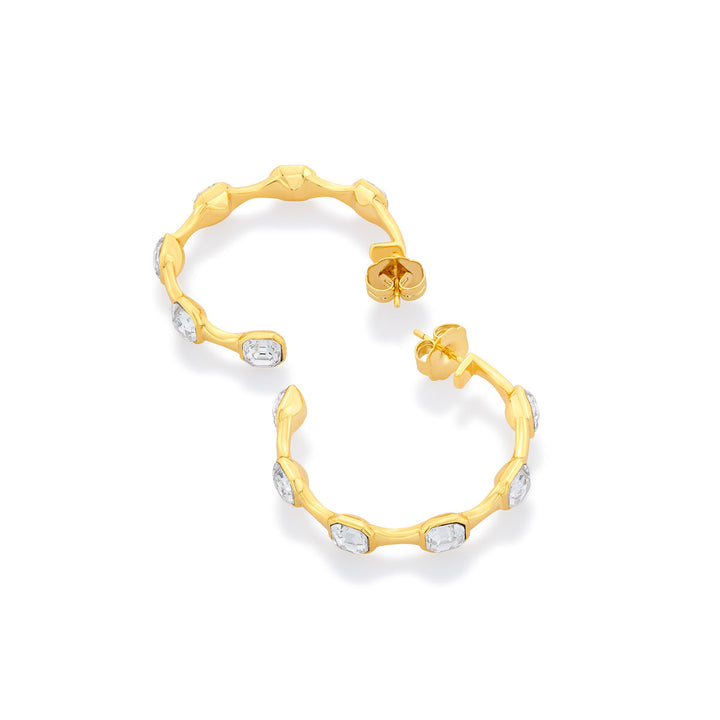 Gold Moss Contrast Hoop Earrings