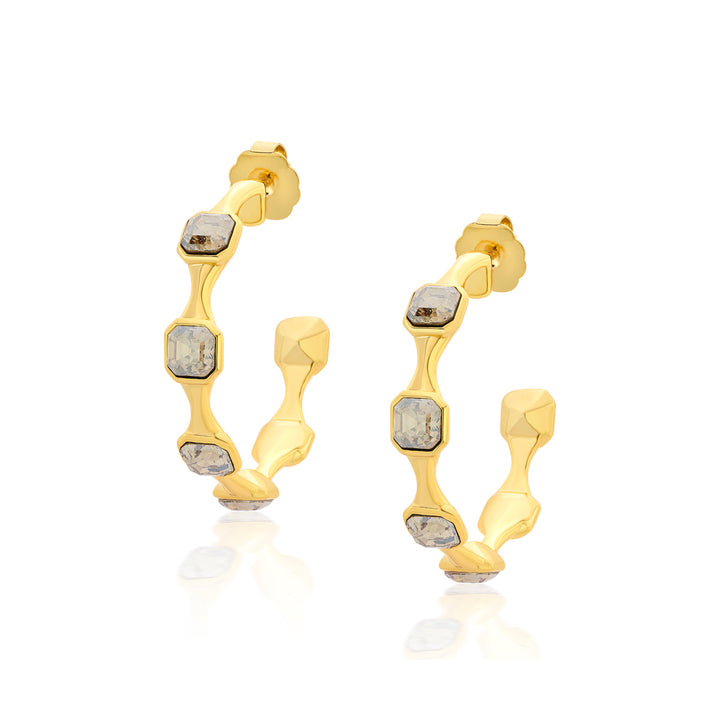 Gold Moss Tonal Hoop Earrings