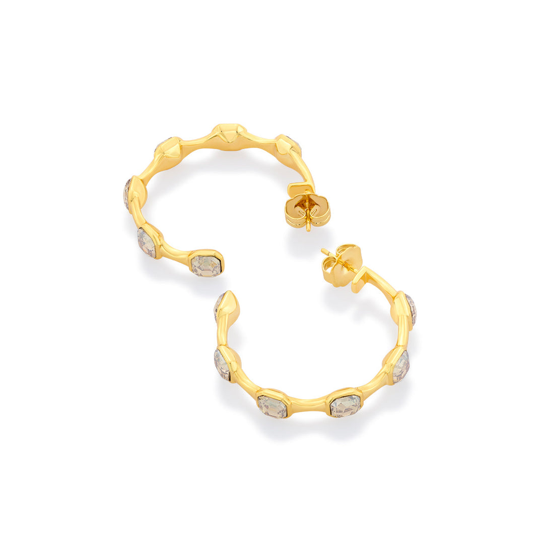 Gold Moss Tonal Hoop Earrings