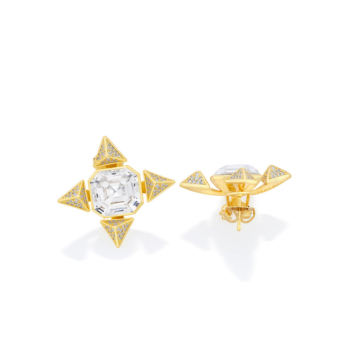 Gold Moss Star Earrings