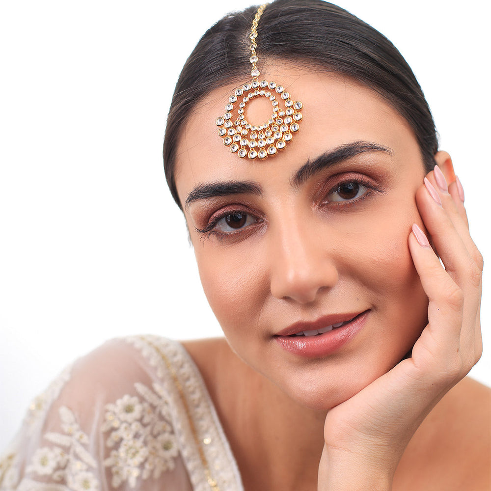 Nazm Shimmering CZ Maang Tikka - Isharya | Modern Indian Jewelry