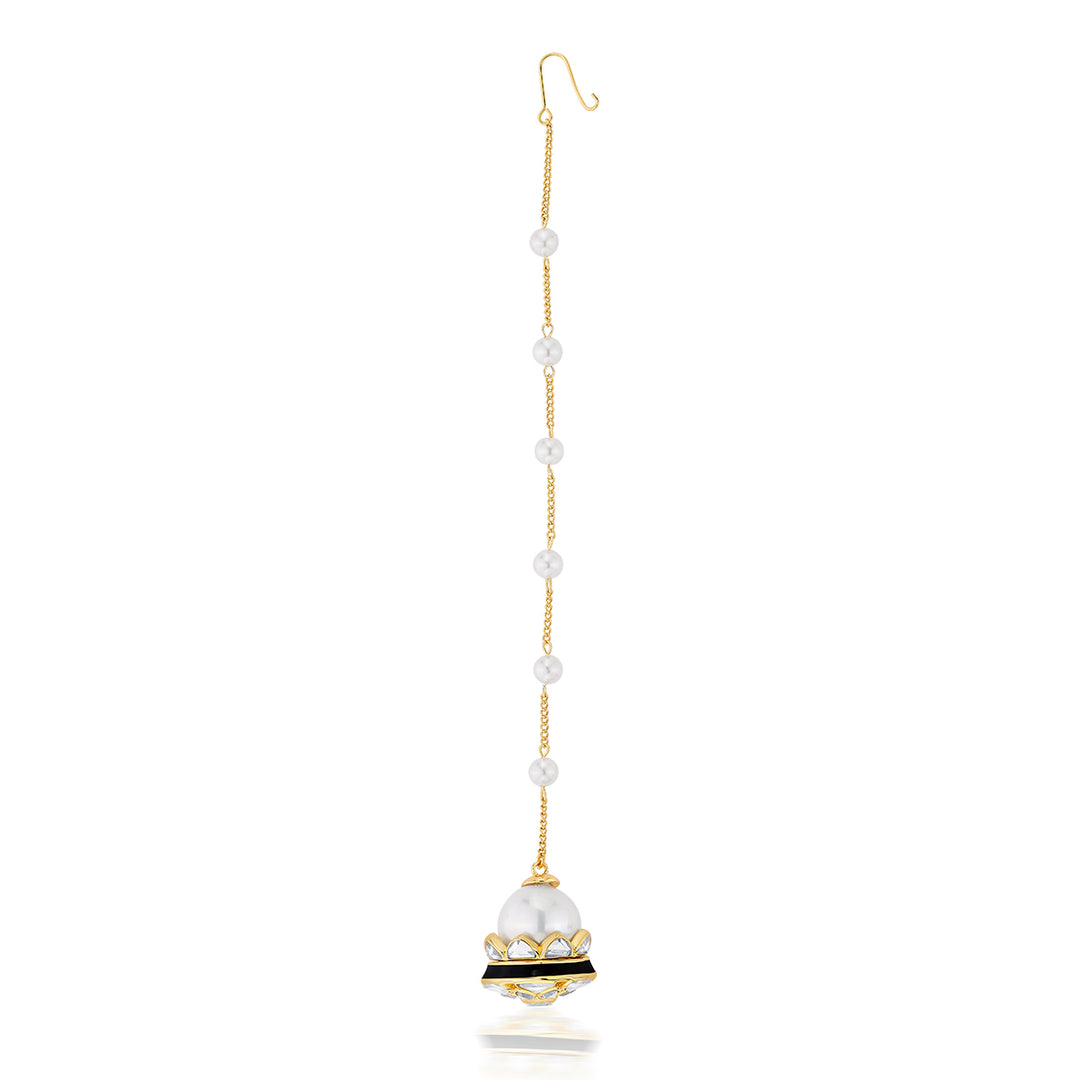 Amara Mirror Pearl Dainty Maangtikka