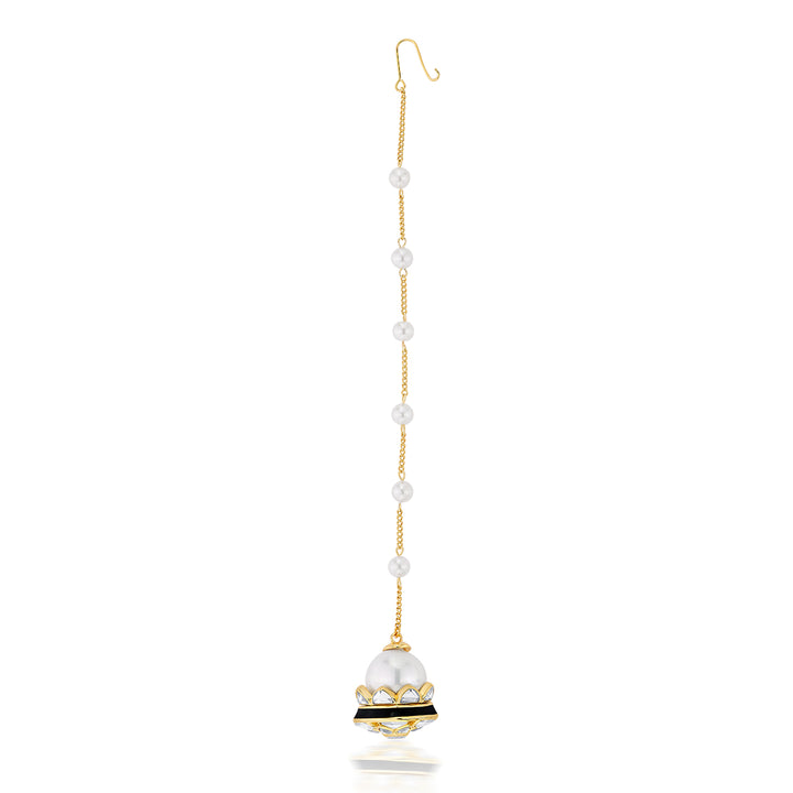 Amara Mirror Pearl Dainty Maangtikka