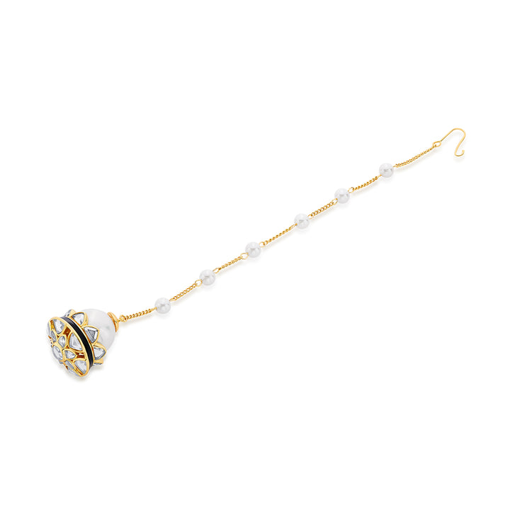 Amara Mirror Pearl Dainty Maangtikka