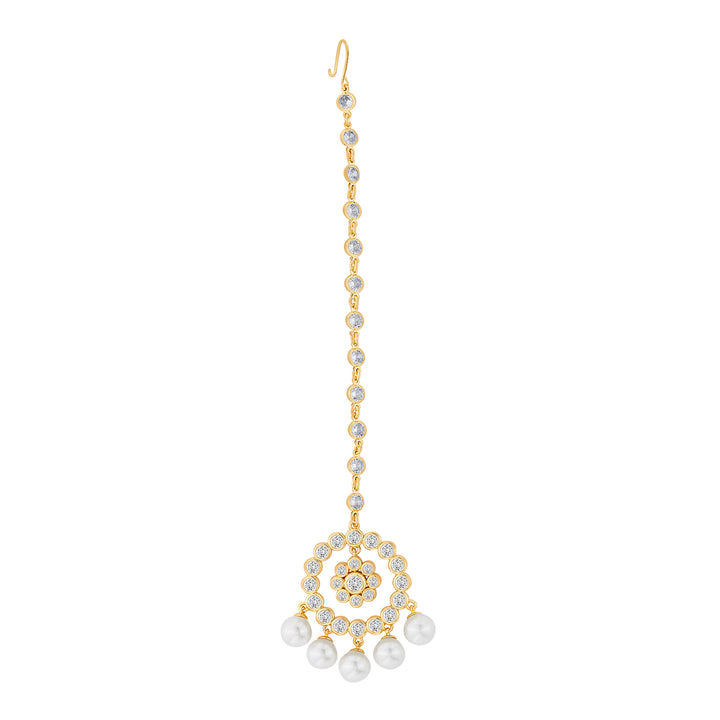 Amara Pearl CZ Maangtikka