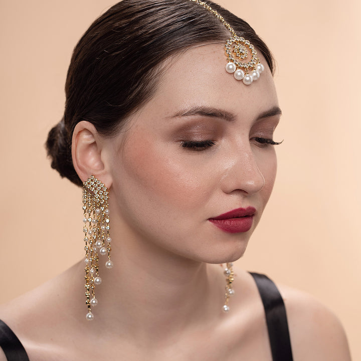 Amara Pearl CZ Maangtikka