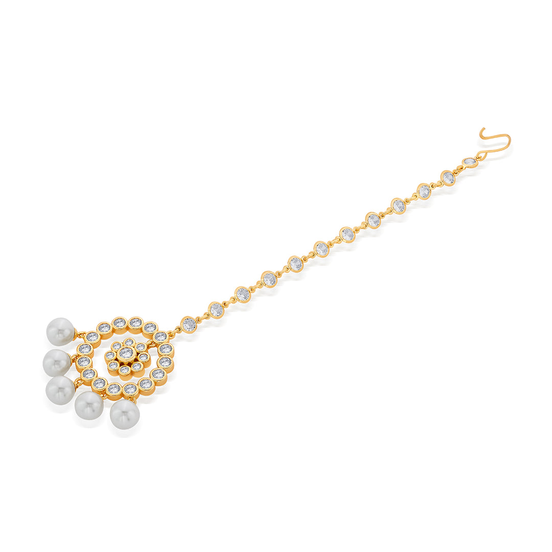 Amara Pearl CZ Maangtikka
