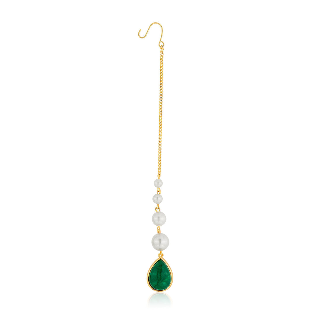 Zeenat Green Quartz Maangtikka - Isharya | Modern Indian Jewelry