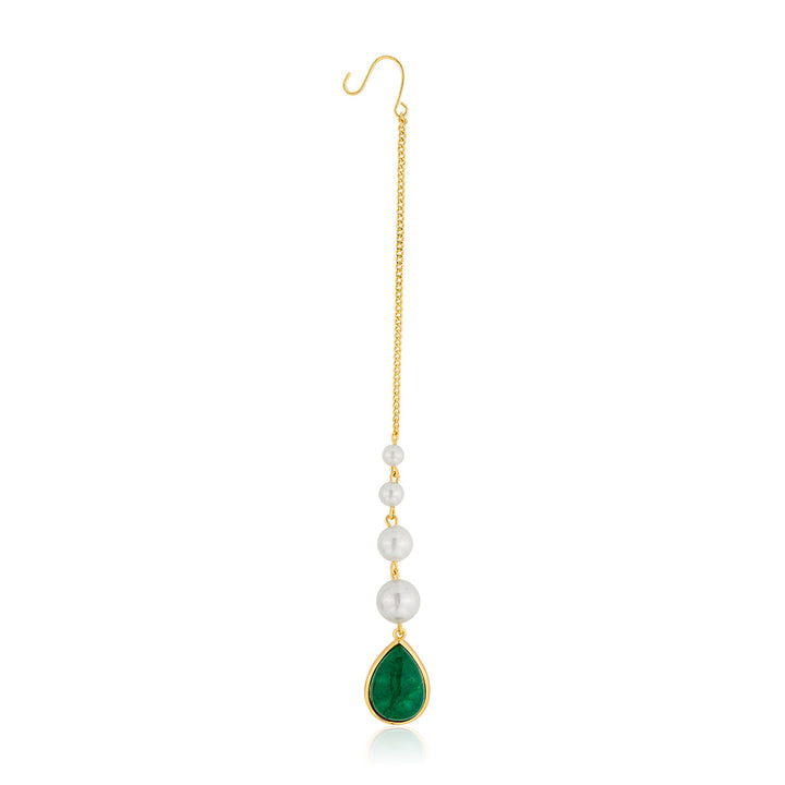 Zeenat Green Quartz Maangtikka - Isharya | Modern Indian Jewelry