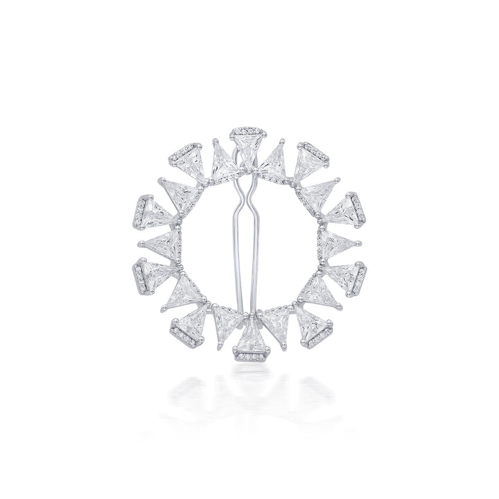 Louvre 925 Silver Rève Crystal Hair Pin - Isharya | Modern Indian Jewelry