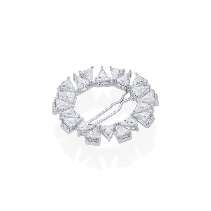 Louvre 925 Silver Rève Crystal Hair Pin - Isharya | Modern Indian Jewelry