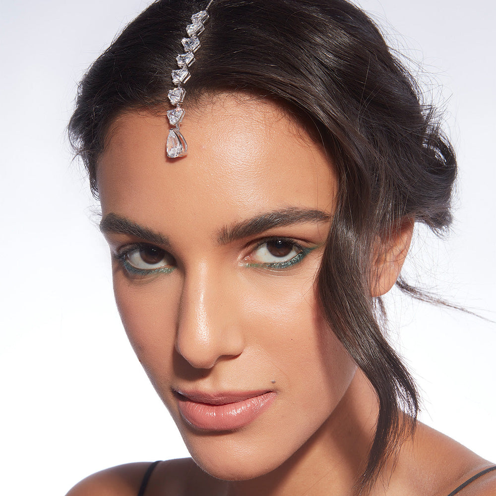 Louvre 925 Silver Rève Crystal Maangtikka - Isharya | Modern Indian Jewelry