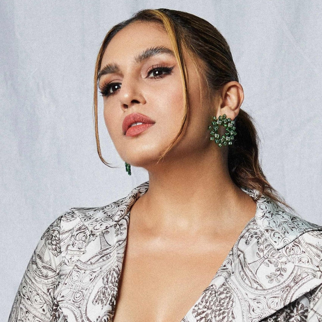 Parakeet Green Halo Earrings - Isharya | Modern Indian Jewelry