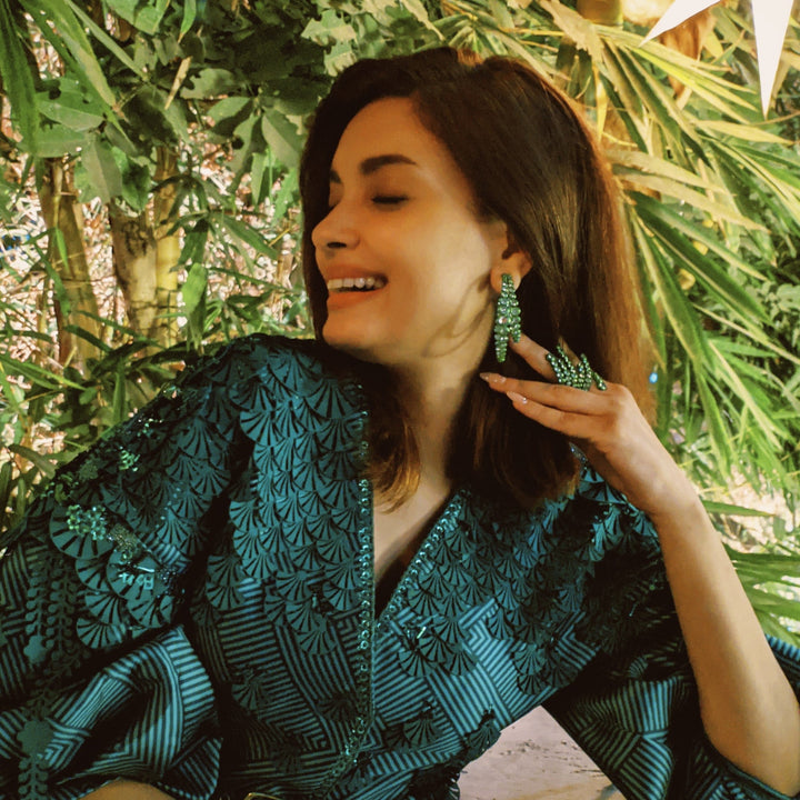 Parakeet Green Wrap Cocktail Ring - Isharya | Modern Indian Jewelry
