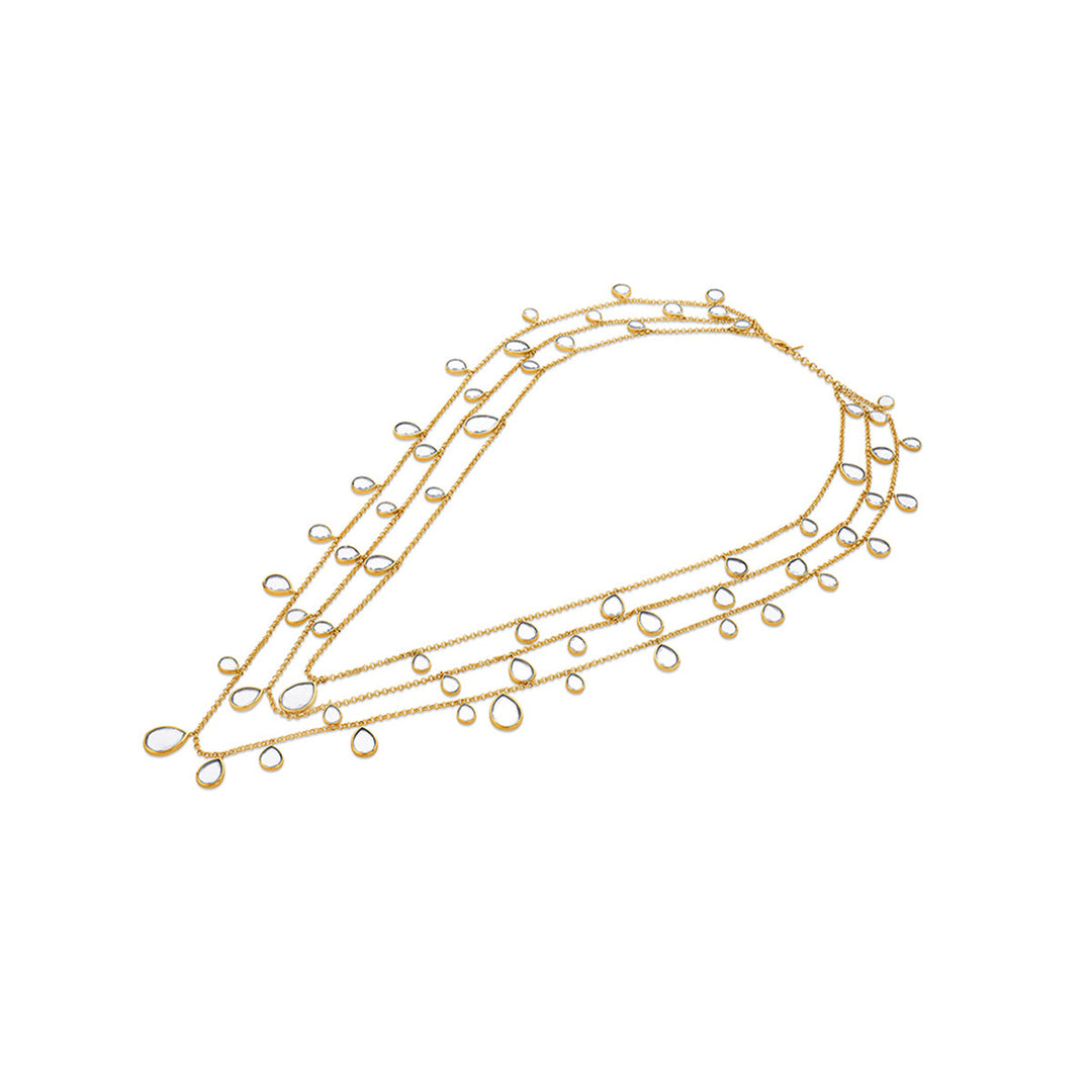Tri-Layered Polki Mirror Necklace